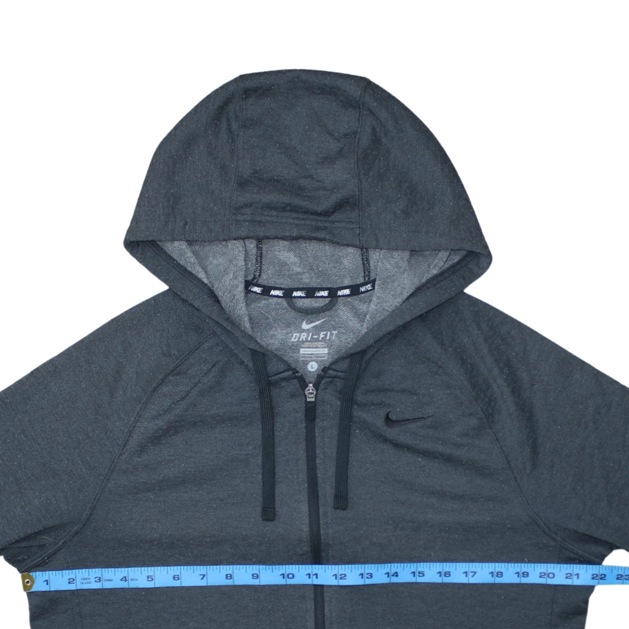 Nike Men's Grey Dri-FIT Full Zip Hoodie L Sportswear