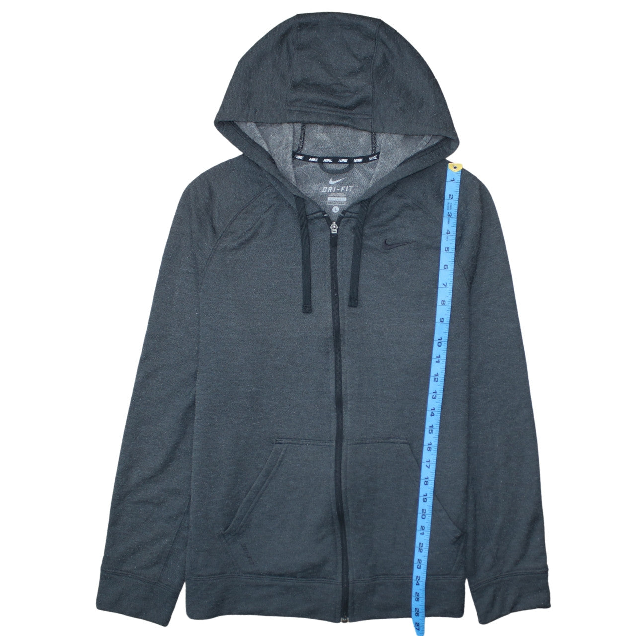 Nike Men's Grey Dri-FIT Full Zip Hoodie L Sportswear