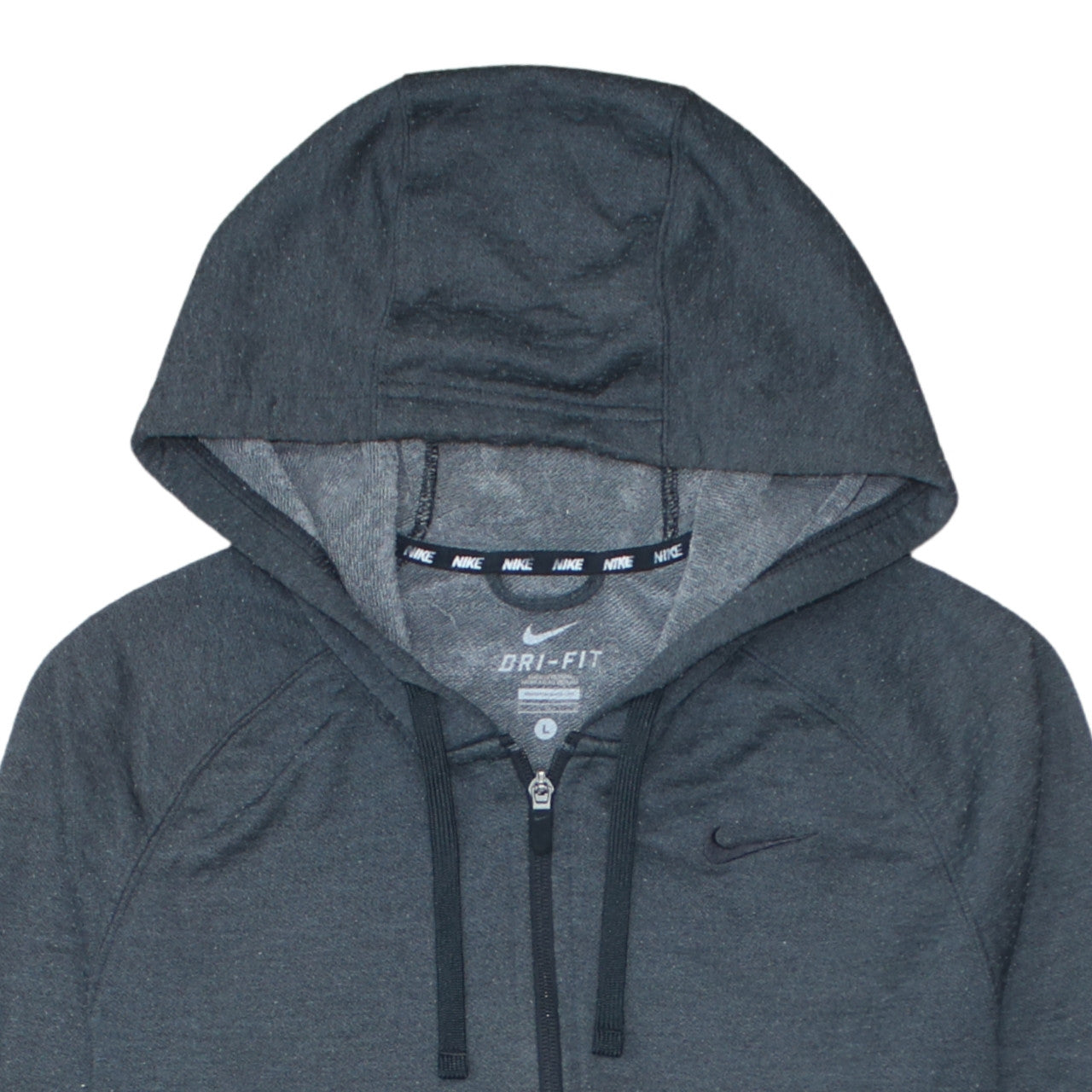 Nike Men's Grey Dri-FIT Full Zip Hoodie L Sportswear