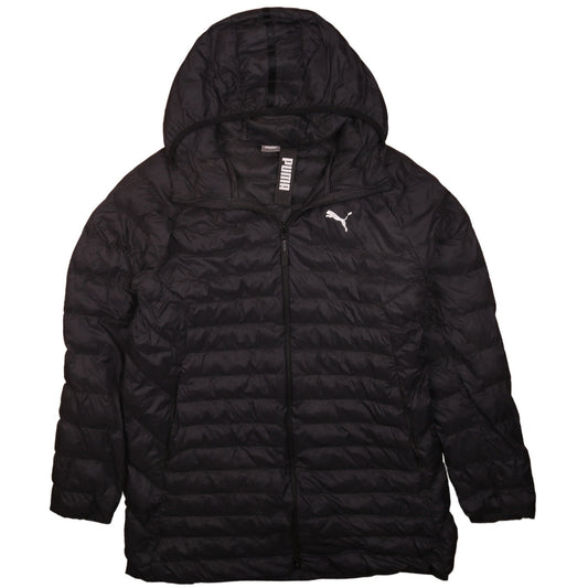 Puma Men's Black L Hooded Puffer Jacket Lightweight Casual
