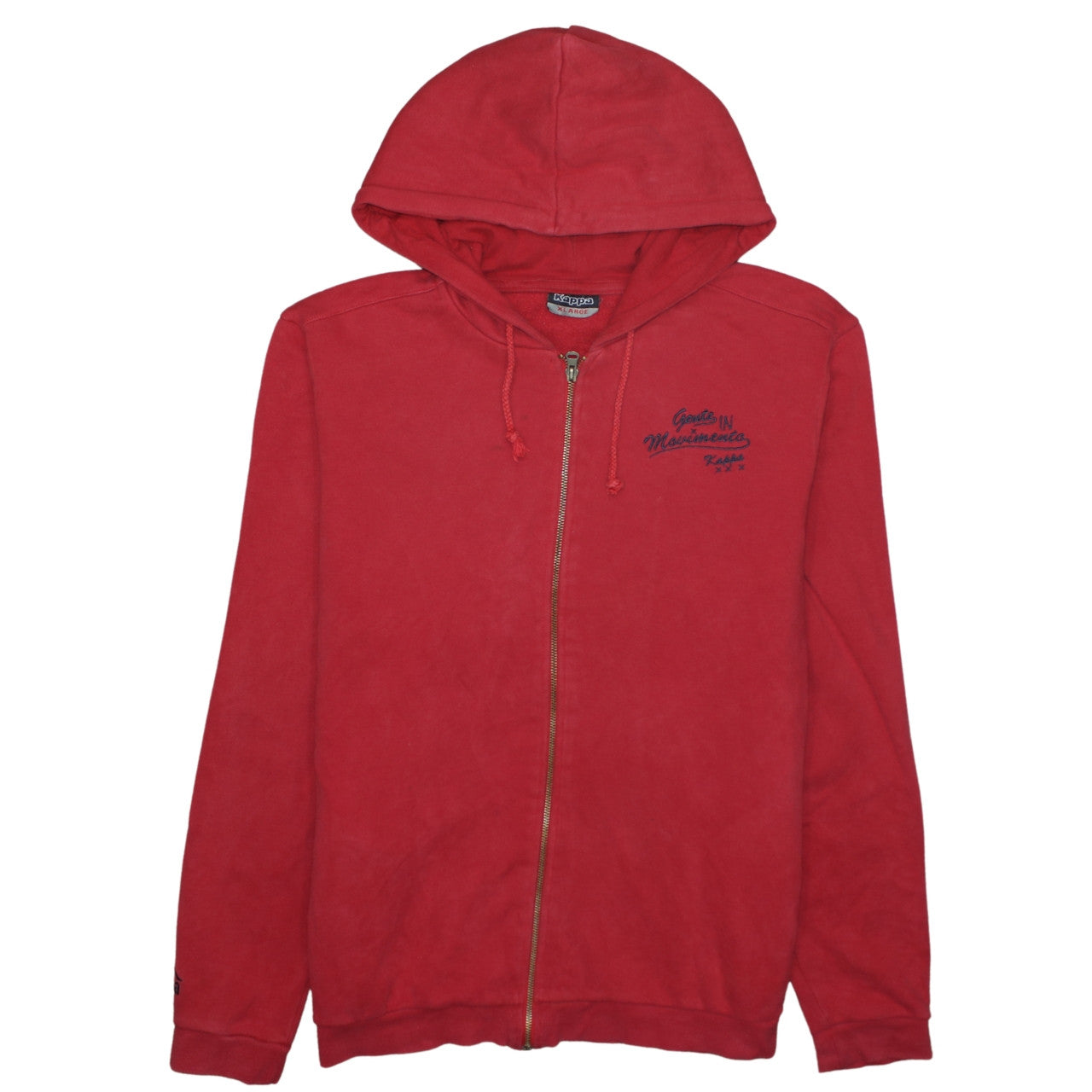 Kappa Men's Red Full Zip Hoodie XL Sports Fleece Sweatshirt