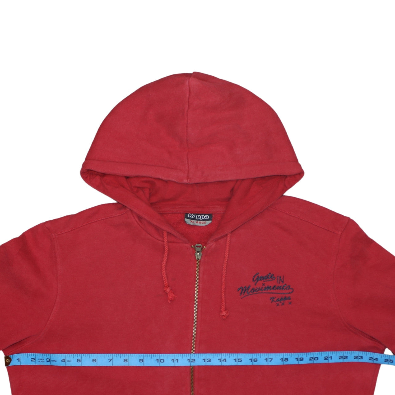 Kappa Men's Red Full Zip Hoodie XL Sports Fleece Sweatshirt