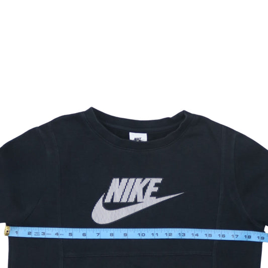 Nike Girls Black XL Pullover Sweatshirt Crew Neck Fleece Lined Logo Top