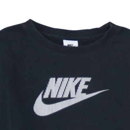 Nike Girls Black XL Pullover Sweatshirt Crew Neck Fleece Lined Logo Top