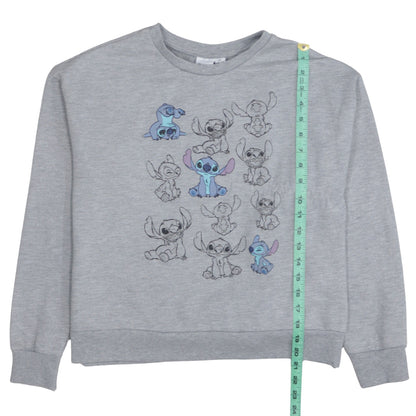 Disney Primark Women's Grey Stitch Sweatshirt XS Crew Neck Pullover