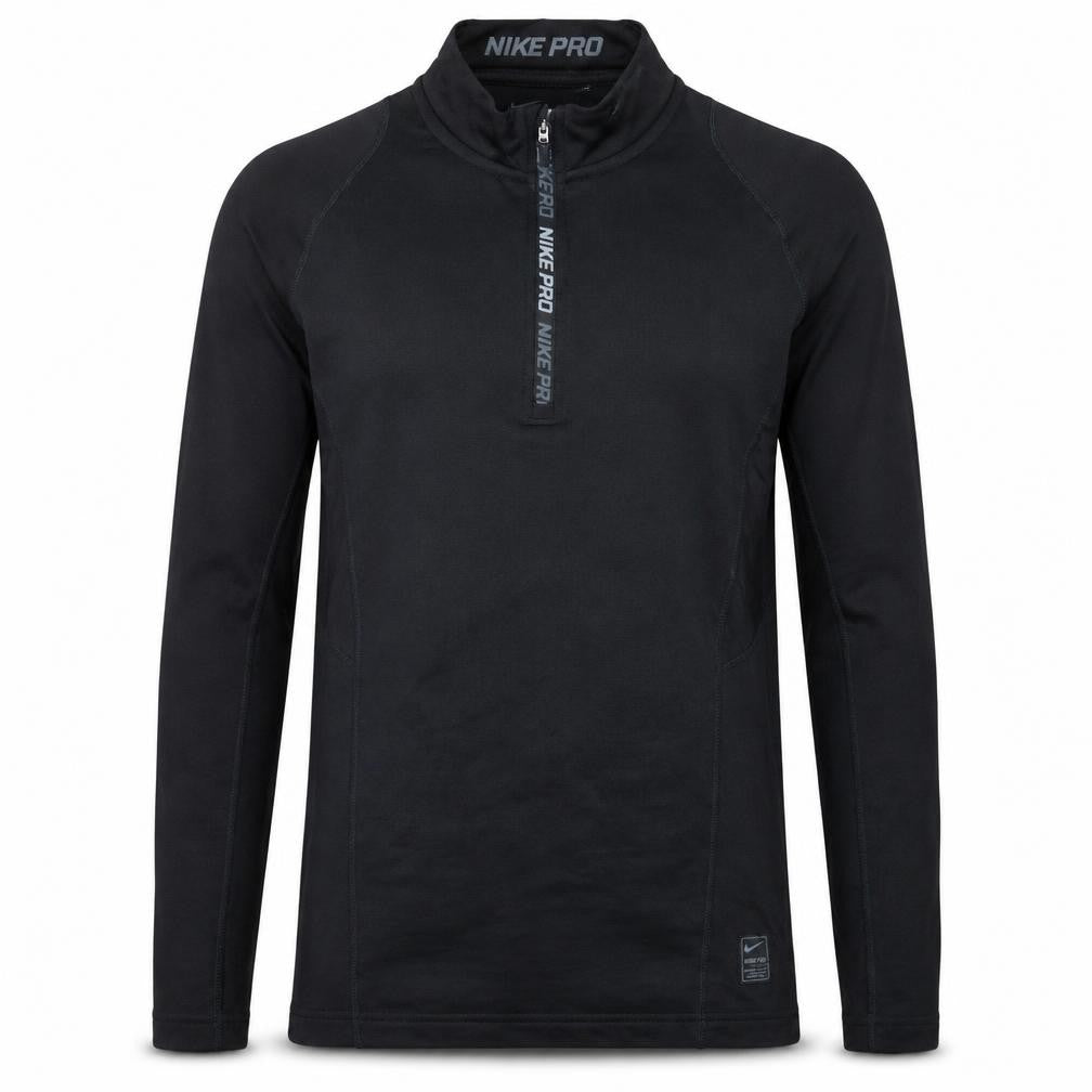 Nike Pro Men’s Black Mock Neck 1/2 Zip Sweatshirt Size S Athletic Fit