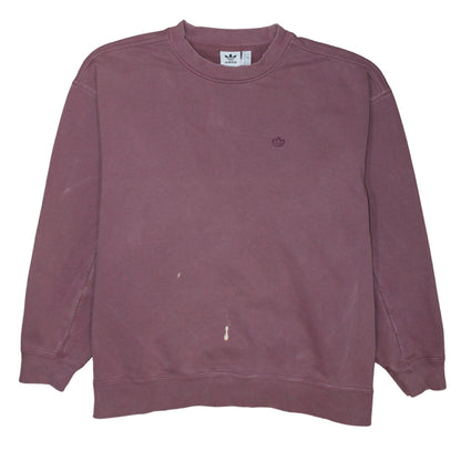 Adidas Originals Womens Mauve Cotton Crew Neck Sweatshirt Size 14