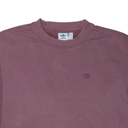 Adidas Originals Womens Mauve Cotton Crew Neck Sweatshirt Size 14