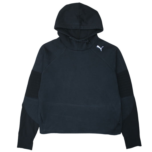 Puma Womens Black XL Relaxed Fit Pullover Hoodie