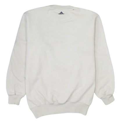 Adidas Teens White Pullover Sweatshirt 164 Logo Crew Neck Fleece