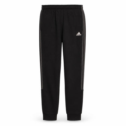 adidas Men's Black Jogger Sweatpants S Regular Fit Fleece Striped