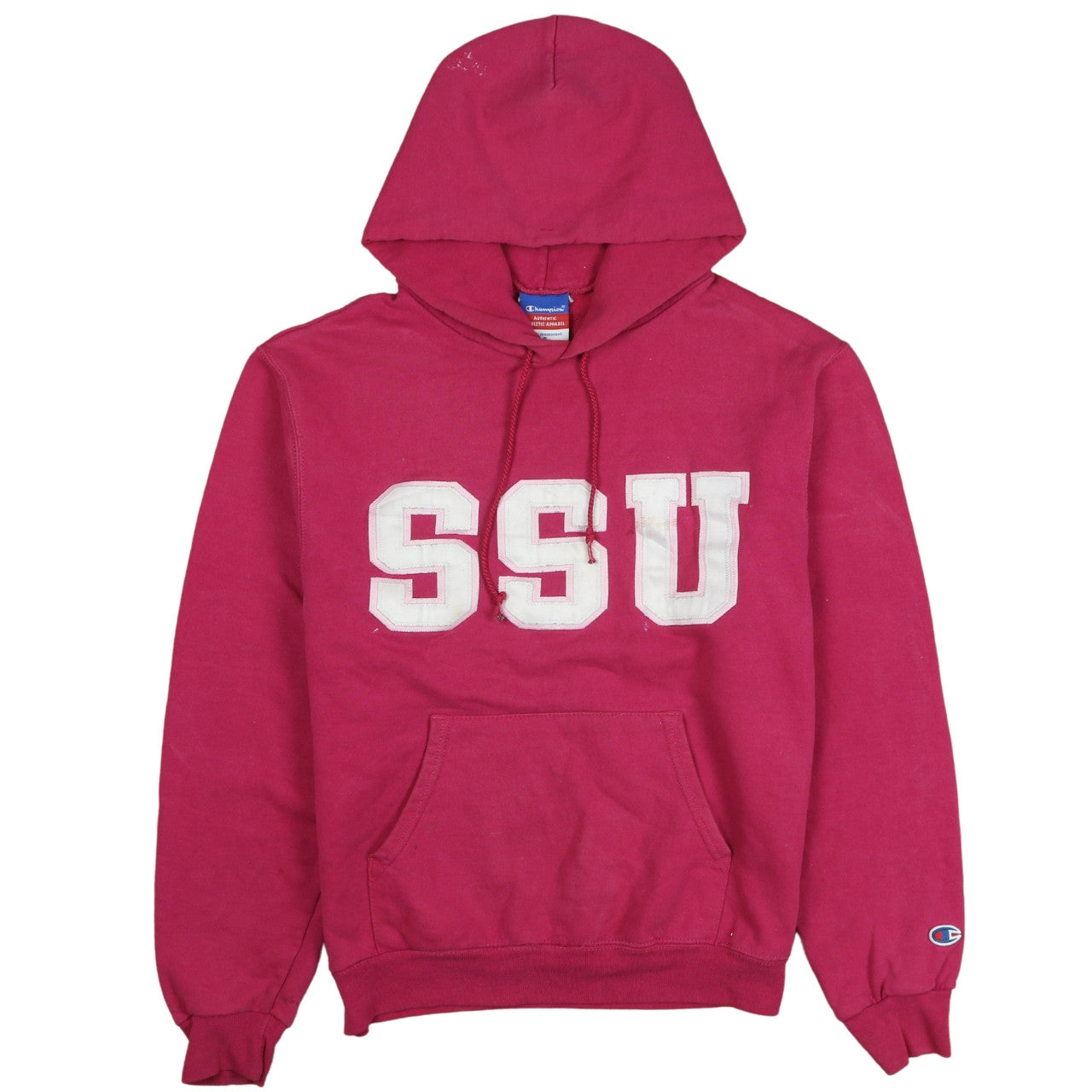Champion Womens Pink Pullover Hoodie SSU Graphic Size S
