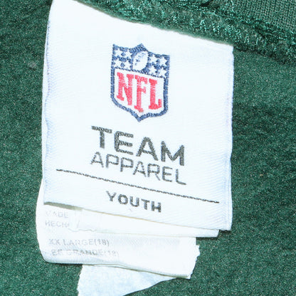 NFL Team Apparel Boys Green Hooded Pullover Sweatshirt Youth XL