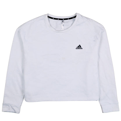 Adidas Women's White XL Crew Neck Pullover Sweatshirt Logo Print