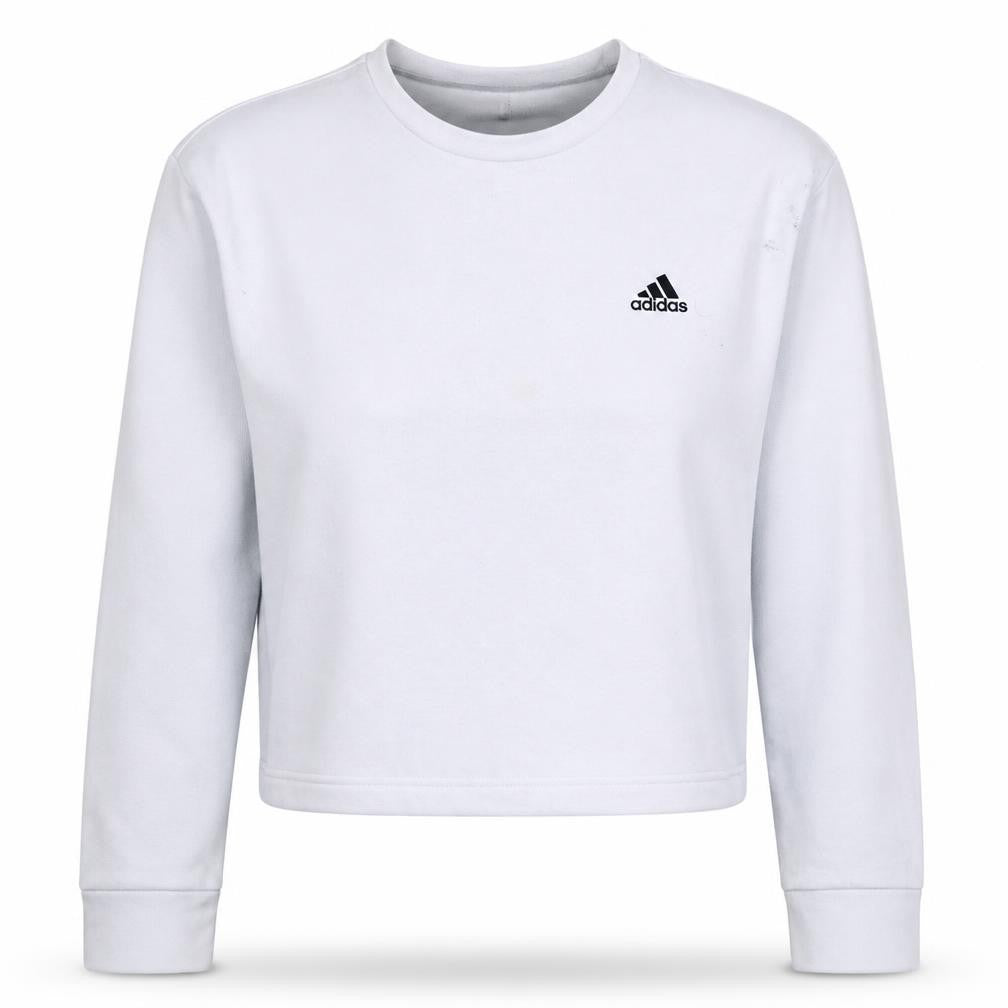 Adidas Women's White XL Crew Neck Pullover Sweatshirt Logo Print