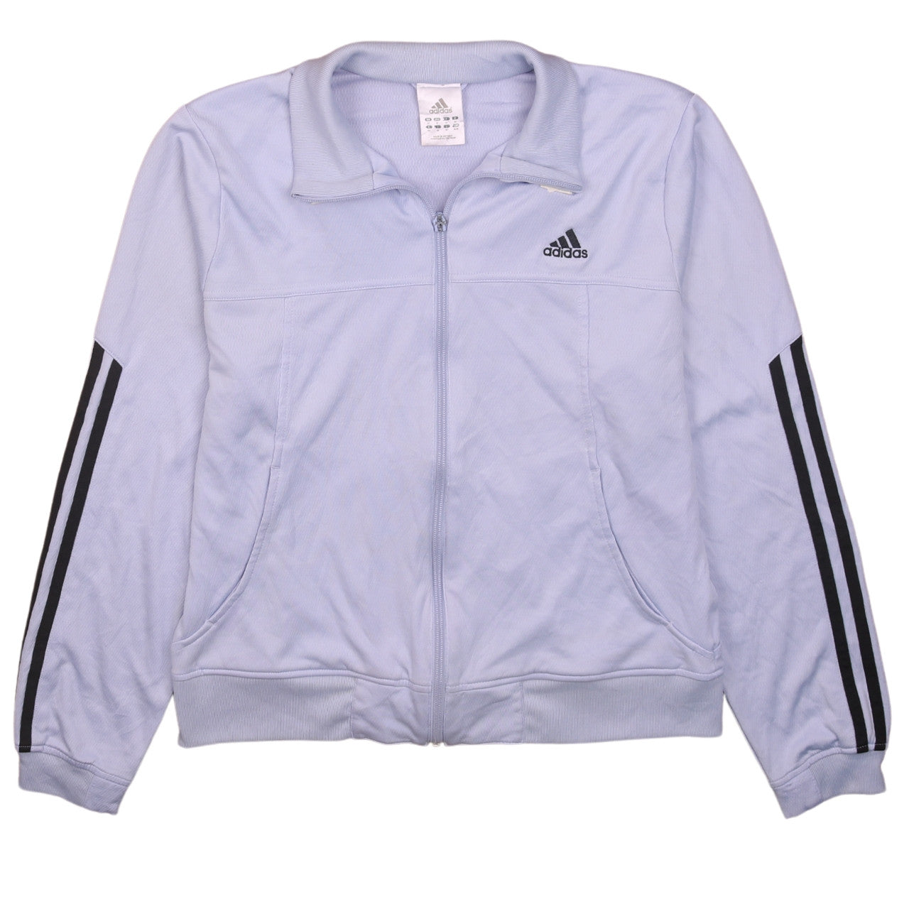 Adidas Girls Blue Track Jacket Size 14 Zip Up Sports Activewear