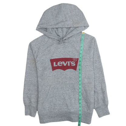 Levi's Women's Grey Pullover Hoodie XS Logo Cotton Blend Casual