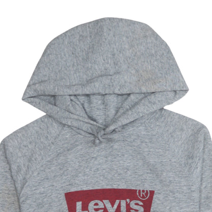 Levi's Women's Grey Pullover Hoodie XS Logo Cotton Blend Casual