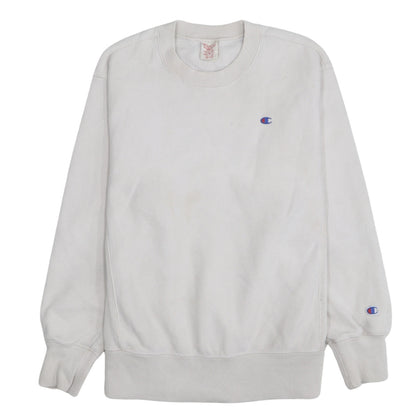 Champion Men's White Medium Reverse Weave Sweatshirt Pullover
