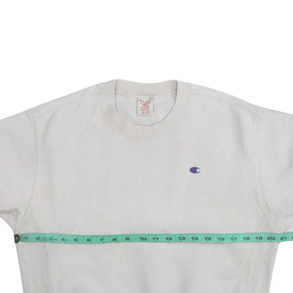 Champion Men's White Medium Reverse Weave Sweatshirt Pullover
