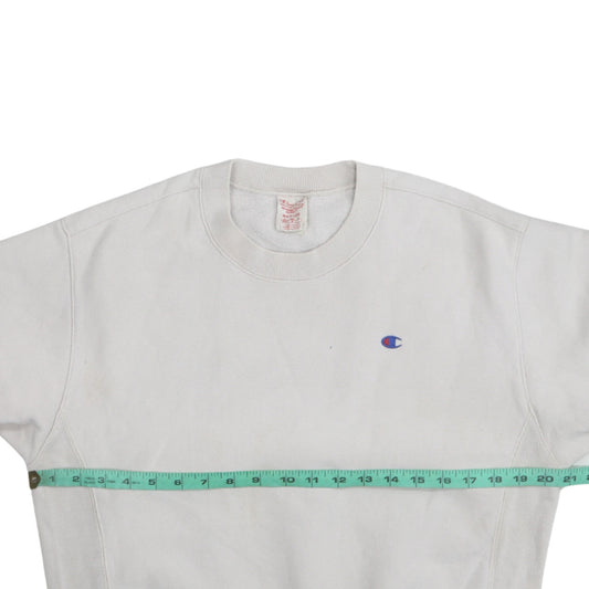 Champion Men's White Medium Reverse Weave Sweatshirt Pullover
