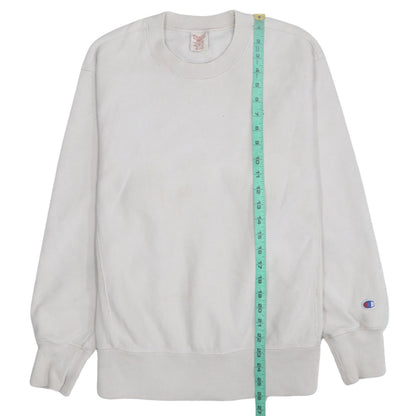 Champion Men's White Medium Reverse Weave Sweatshirt Pullover