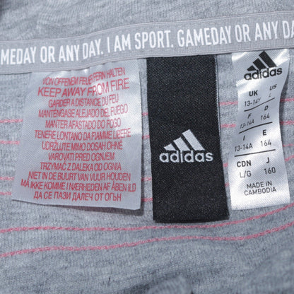 Adidas Girls Grey Full Zip Hoodie 13-14 Years Sports Hooded Sweatshirt