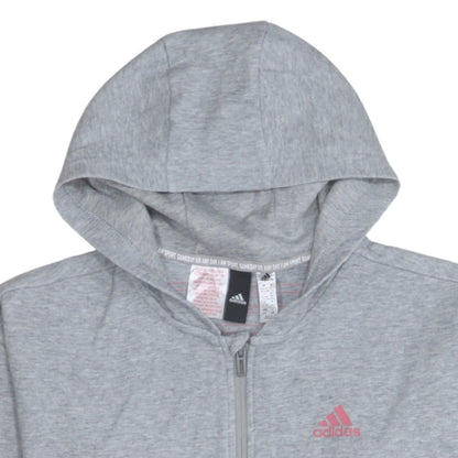 Adidas Girls Grey Full Zip Hoodie 13-14 Years Sports Hooded Sweatshirt