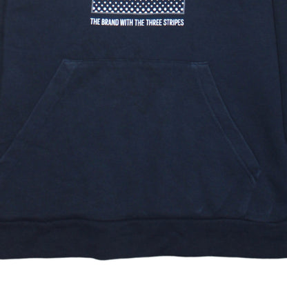 Adidas Boys Navy Blue Pullover Hoodie Size 13-14 Years Cotton Blend Logo
