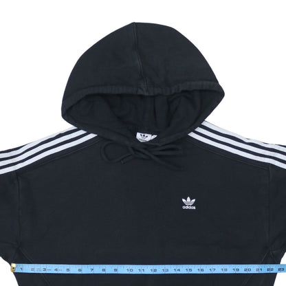 Adidas Womens Black Hoodie Size 8 Cropped Pullover Hooded Sweatshirt