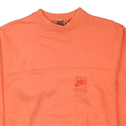 Nike Womens Orange Small Pullover Crew Neck Sweatshirt