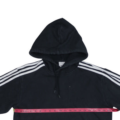 Adidas Mens Black Pullover Hoodie M Logo Sports Fleece Sweatshirt