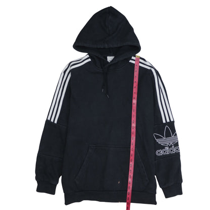 Adidas Mens Black Pullover Hoodie M Logo Sports Fleece Sweatshirt