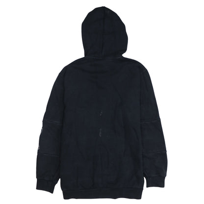 Adidas Mens Black Pullover Hoodie M Logo Sports Fleece Sweatshirt