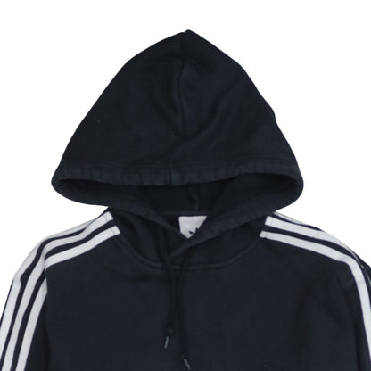 Adidas Mens Black Pullover Hoodie M Logo Sports Fleece Sweatshirt