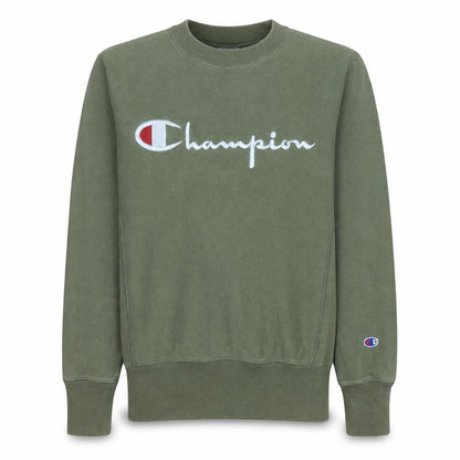 Champion Men's Green Small Reverse Weave Pullover Sweatshirt