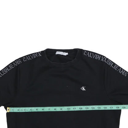 Calvin Klein Jeans Boys Black Logo Pullover Sweatshirt Size 16