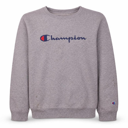 Champion Boys Grey XL Crew Neck Pullover Sweatshirt Logo Print