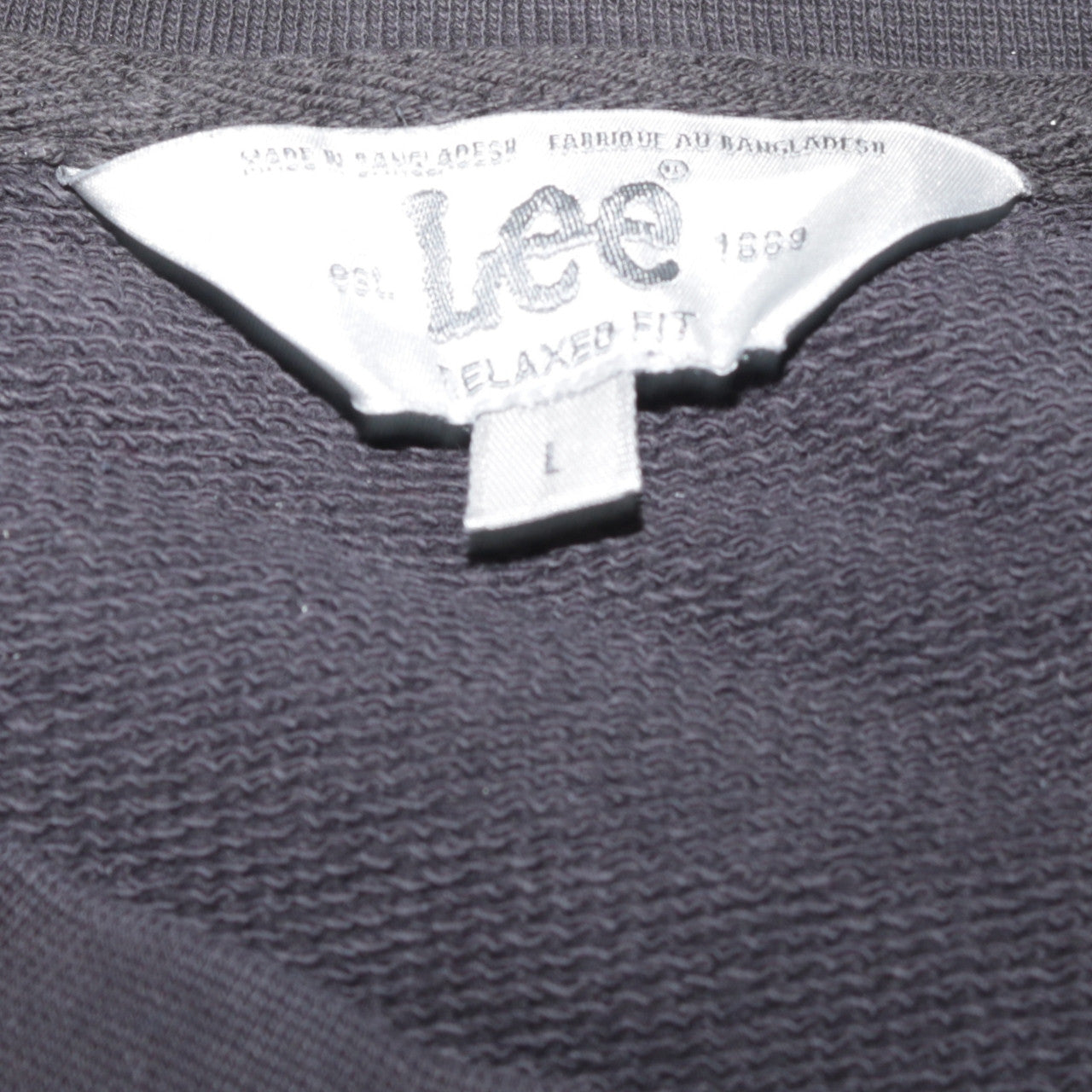 Lee Women Black Cotton Relaxed Fit Pullover Sweatshirt L
