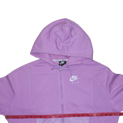 Nike Air Womens Purple Full Zip Hoodie Medium Cotton Blend