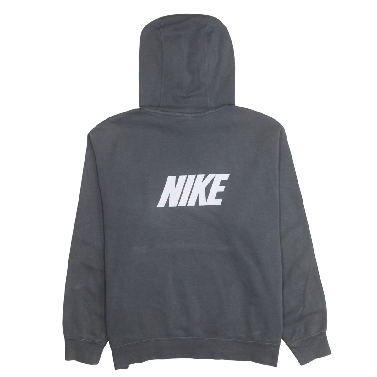 Nike Women's Grey Pullover Hoodie Large Logo Hooded Sweatshirt