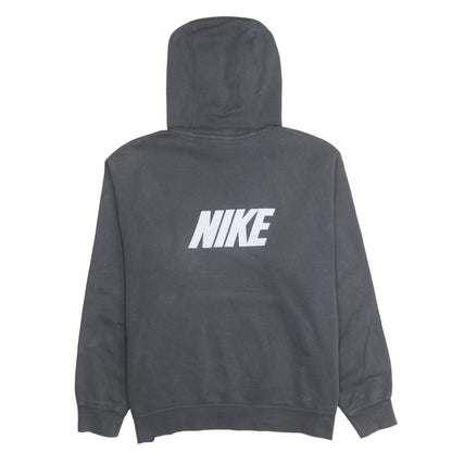 Nike Women's Grey Pullover Hoodie Large Logo Hooded Sweatshirt
