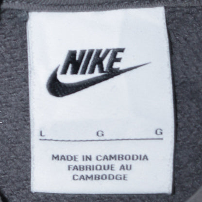 Nike Women's Grey Pullover Hoodie Large Logo Hooded Sweatshirt