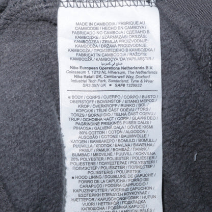 Nike Women's Grey Pullover Hoodie Large Logo Hooded Sweatshirt