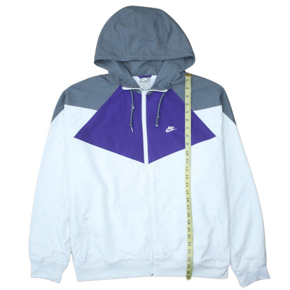 Nike Men's Grey White Purple Full Zip Hoodie Size L
