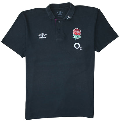 Umbro Men’s Black England Rugby O2 Polo Shirt 2XL Cotton Blend