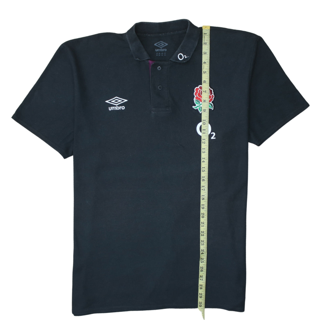 Umbro Men’s Black England Rugby O2 Polo Shirt 2XL Cotton Blend