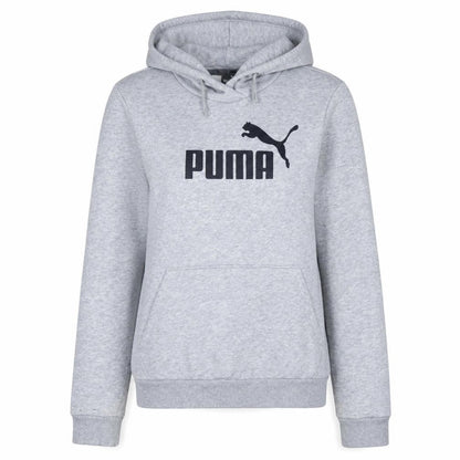 Puma Womens Grey Hoodie Size 14 Pullover Logo Hooded Sweatshirt