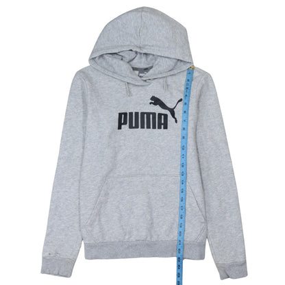 Puma Womens Grey Hoodie Size 14 Pullover Logo Hooded Sweatshirt