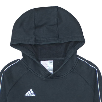 Adidas Boys Black Pullover Fleece Hoodie 11-12 Years Sports Sweatshirt